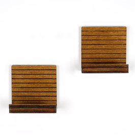 Hanah Home Raf263 Estantería de pared de nogal (2 piezas)